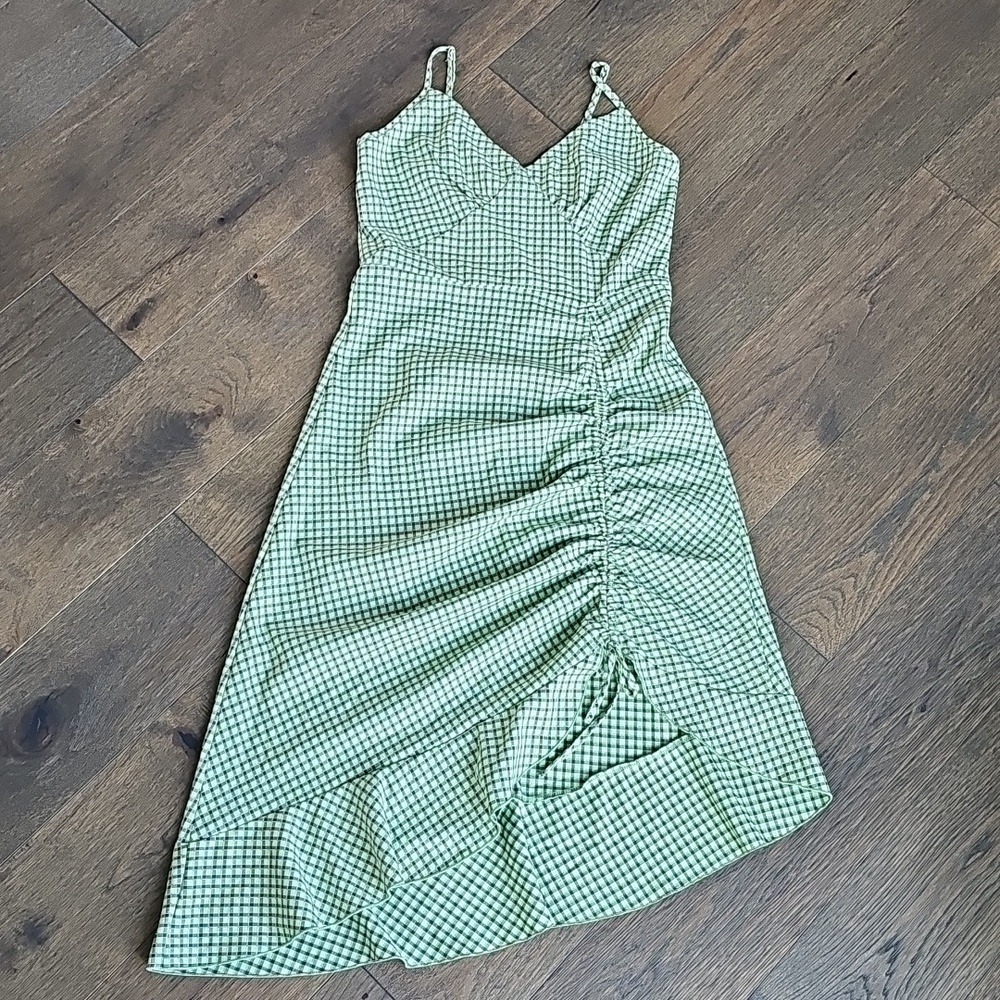 Cider Green Gingham Midi Dress - Picture 8 of 12